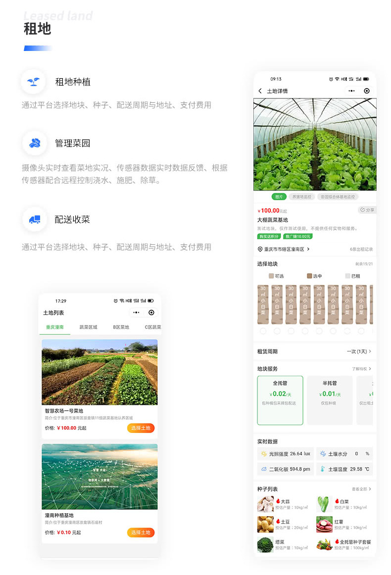 攝像頭實時查看菜地實況、傳感器數(shù)據(jù)實時數(shù)據(jù)反饋、根據(jù) 傳感器配合遠(yuǎn)程控制澆水、施肥、除草。